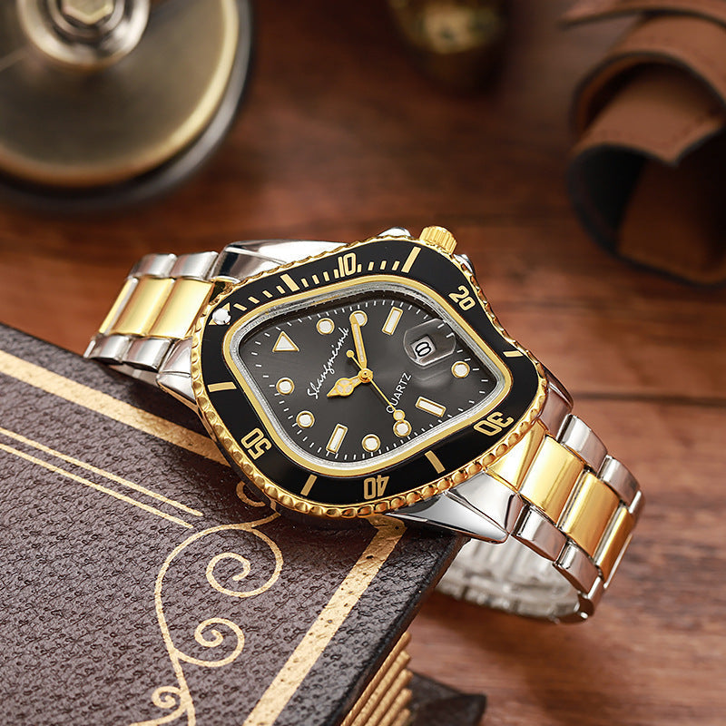 Montre décontractée étanche avec bracelet en acier allié Twisted Submariner Set