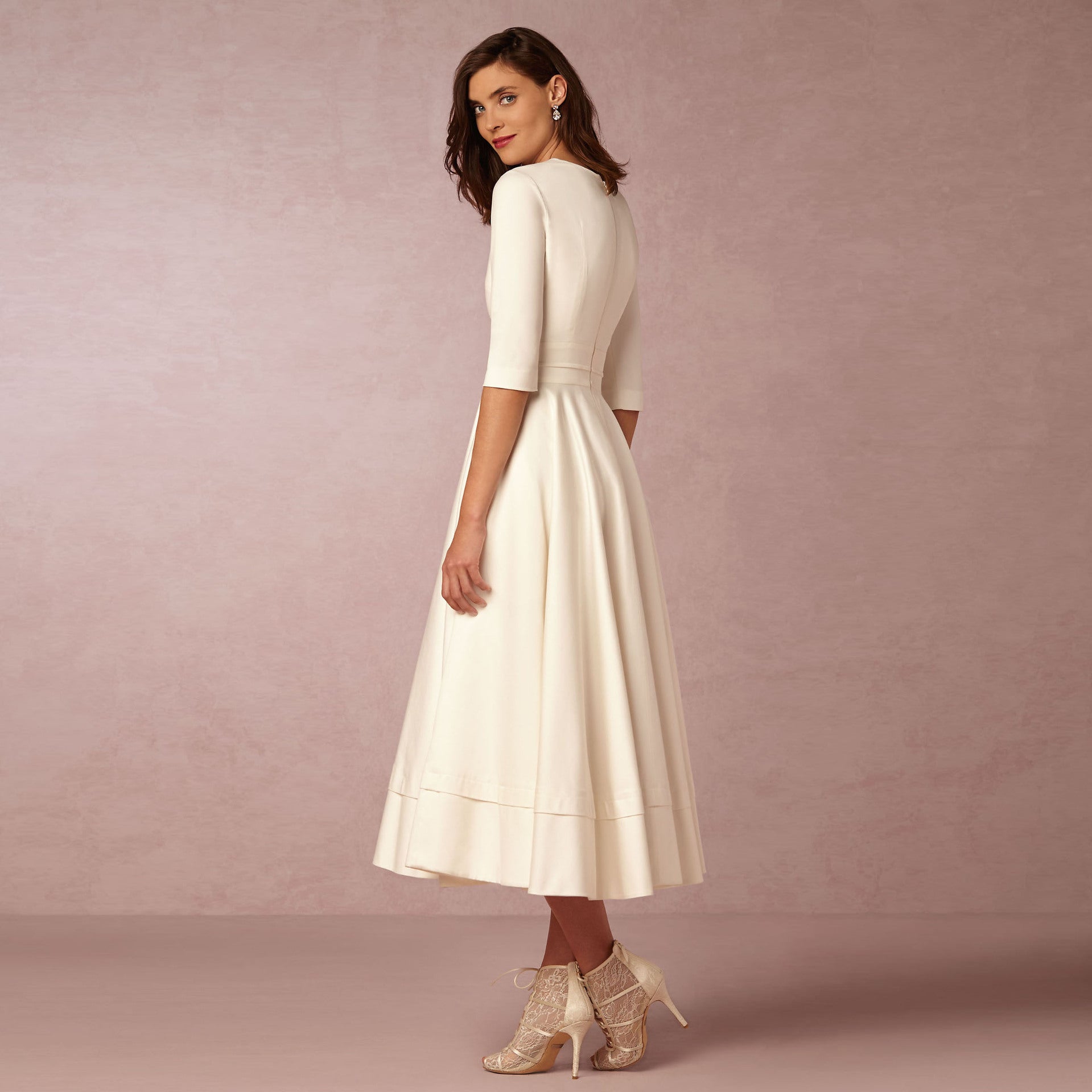 Robe de soirée sexy pour femme col V profond manches longues