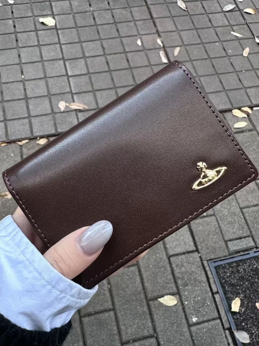 porte-cartes en cuir de vachette de couleur unie avec compartiment carte d'identité