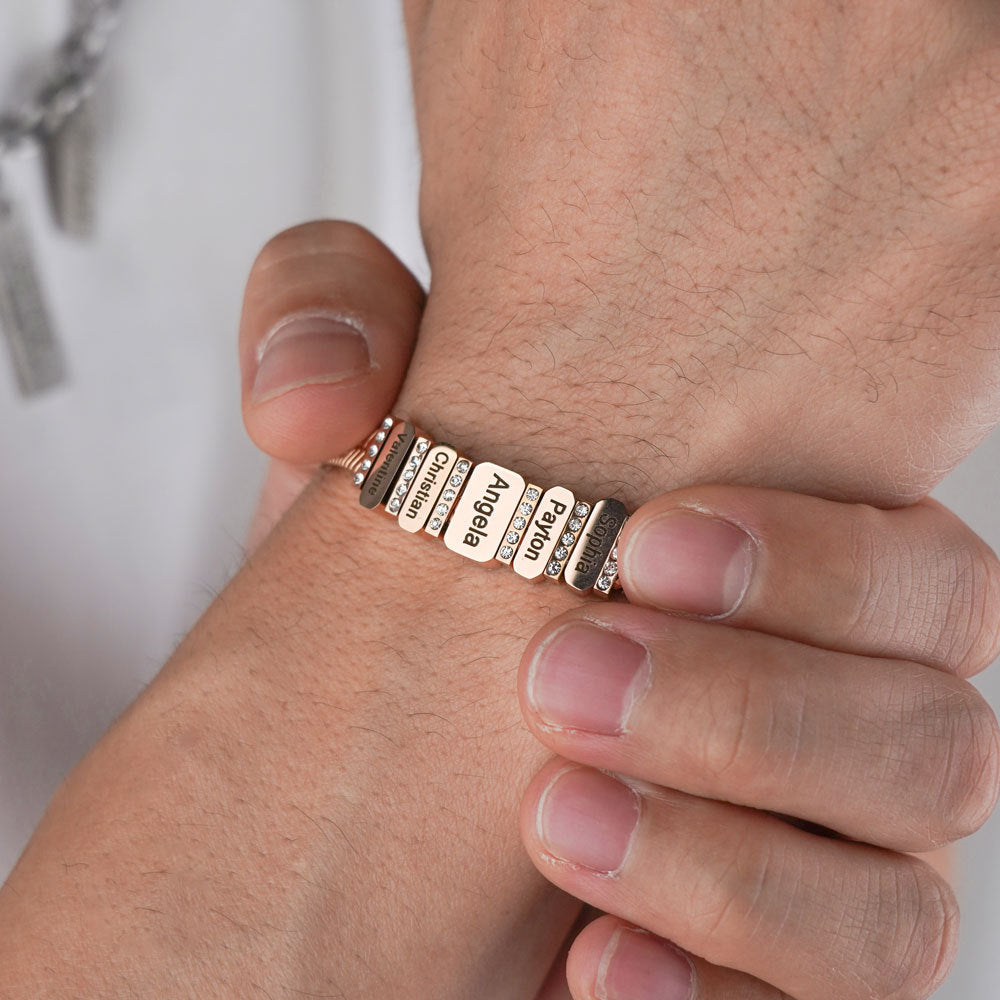 Bracelet plat en chaîne serpent à gravure diamant