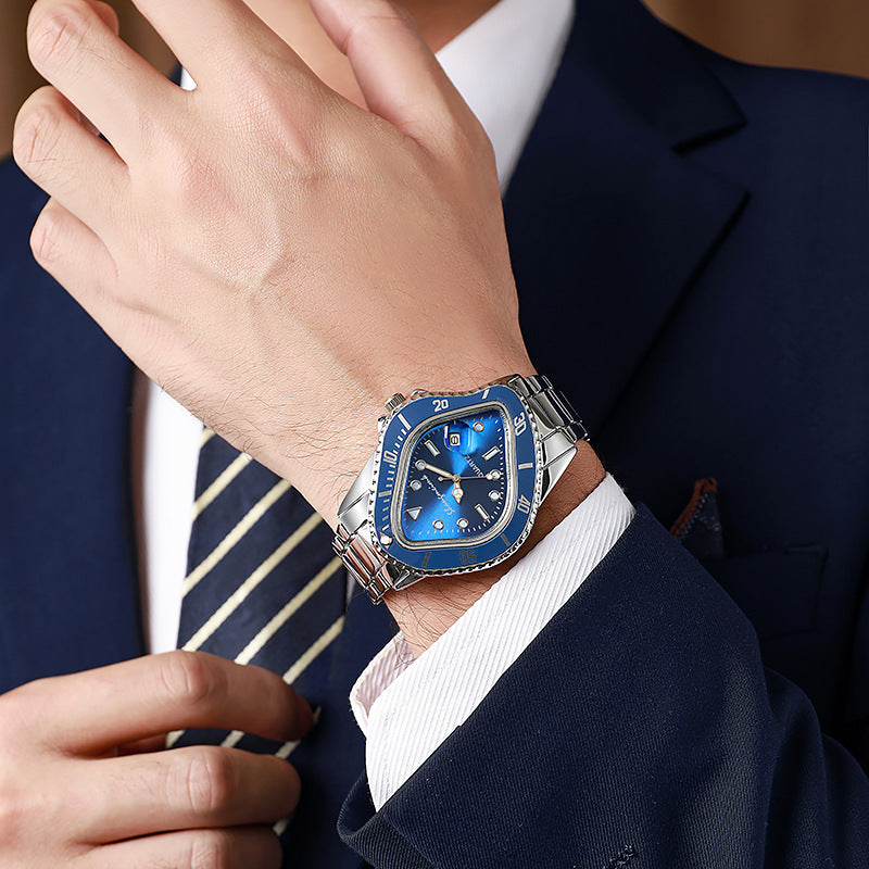 Montre décontractée étanche avec bracelet en acier allié Twisted Submariner Set