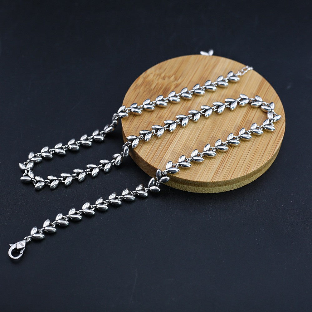 Collier cœur épi de blé simple