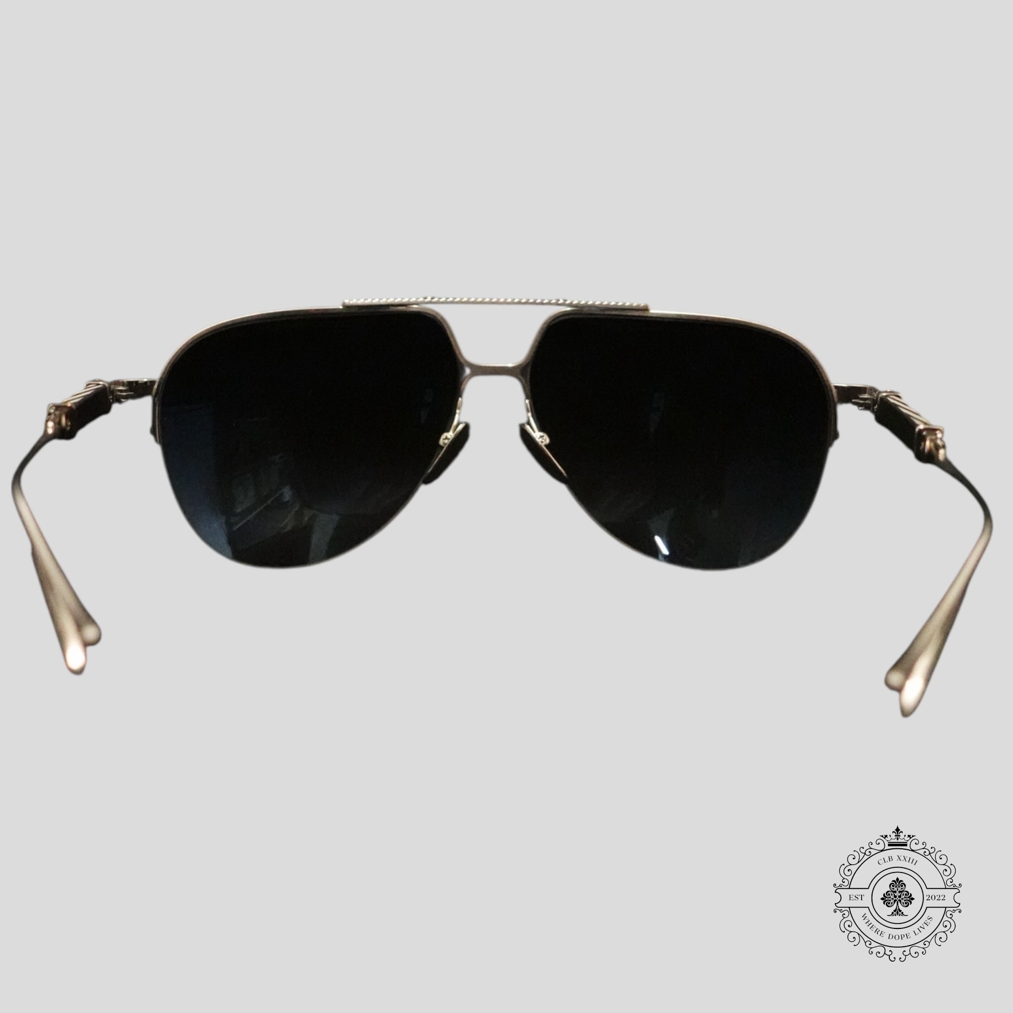 Chrome Hearts Full Metal Chicken Glasses in Zebra/Silver