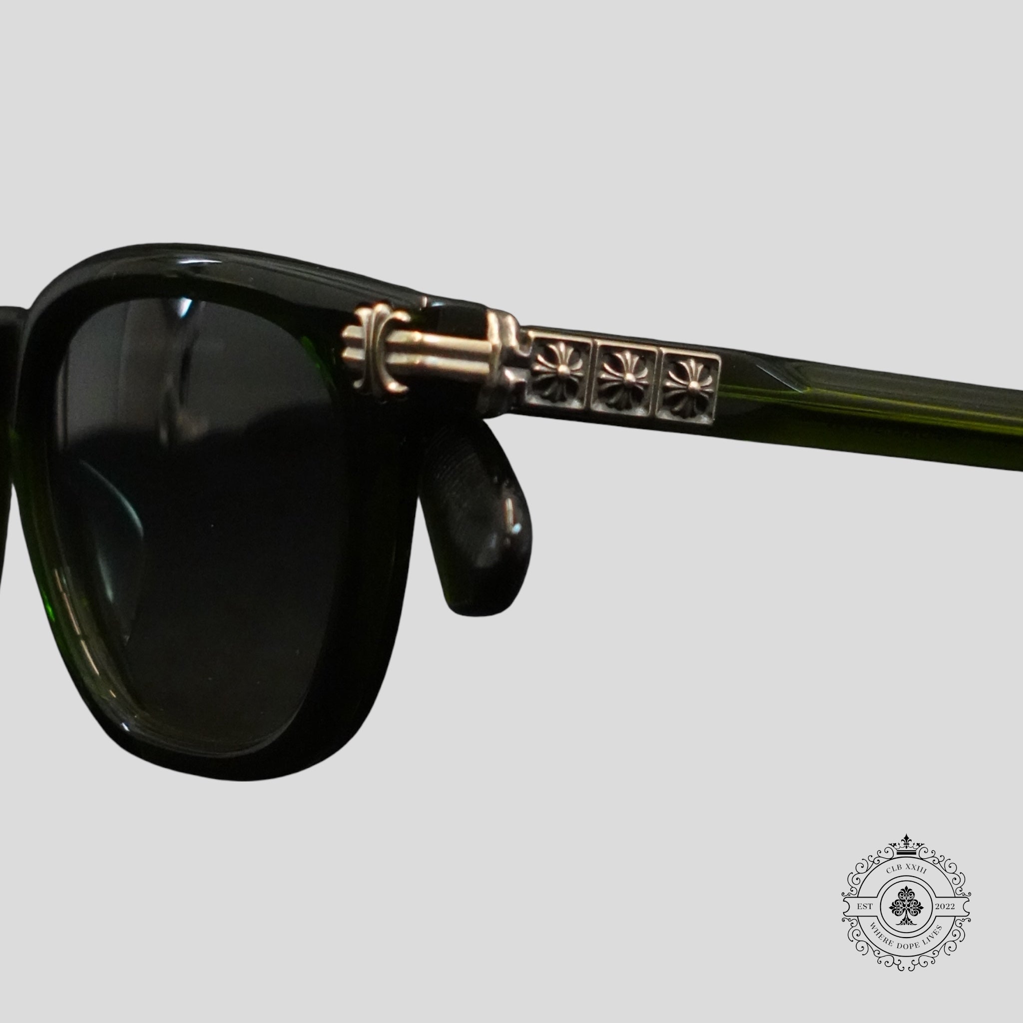 Chrome Hearts Smoke Show Sunglasses in Green/Silver