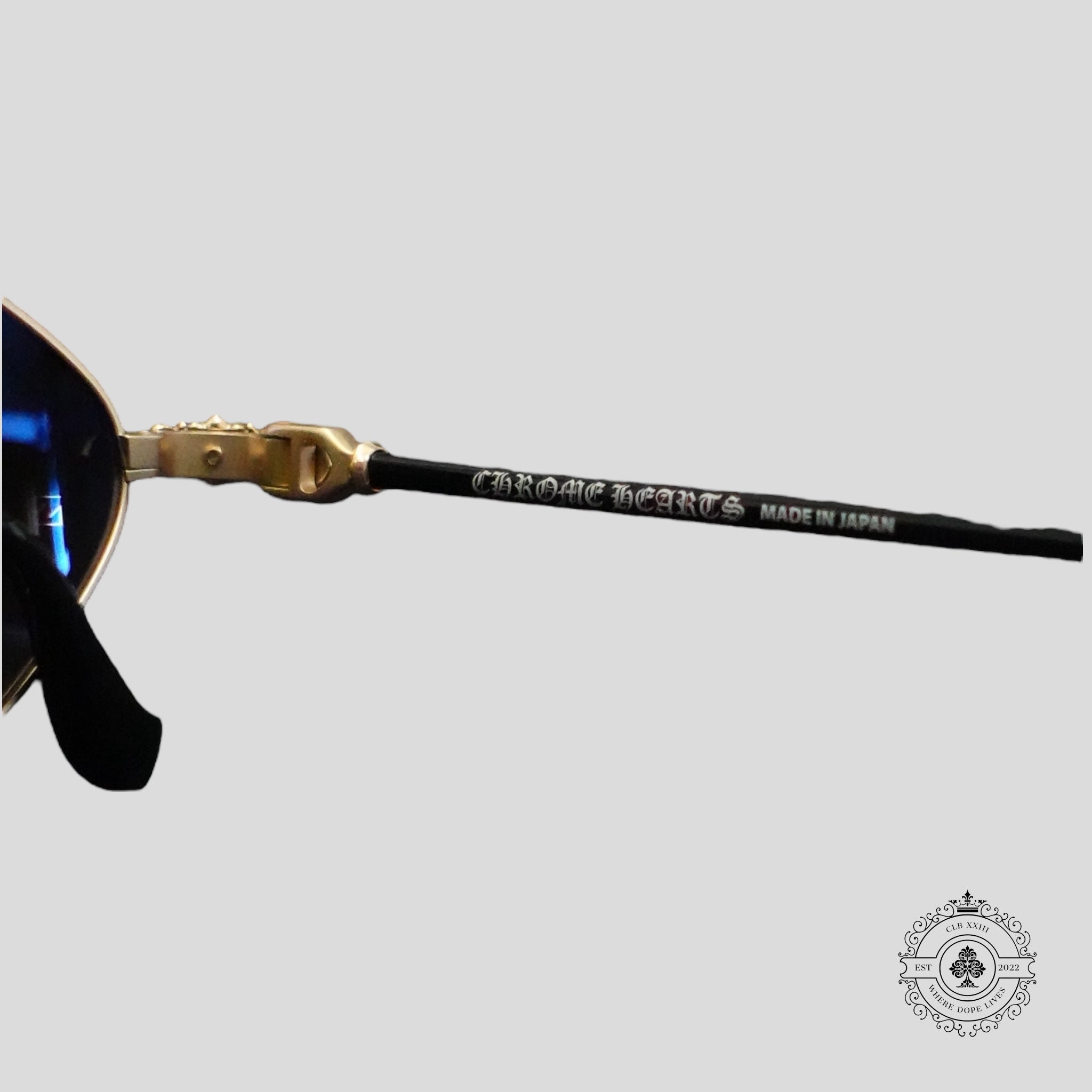 Chrome Hearts Diamond Dog Sunglasses in Black/Gold