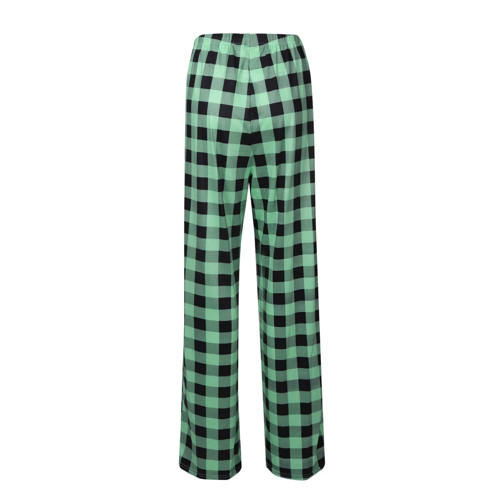 Pantalon de pyjama de Noël pour femme Pantalon à carreaux d'automne et d'hiver