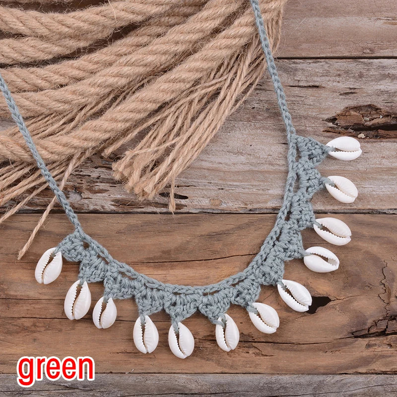 Collier ras du cou coquillage, coquillages cauris naturels, corde ras du cou