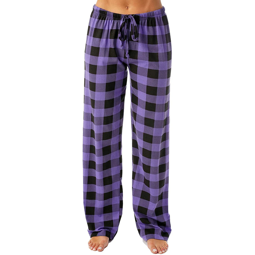 Pantalon de pyjama de Noël pour femme Pantalon à carreaux d'automne et d'hiver