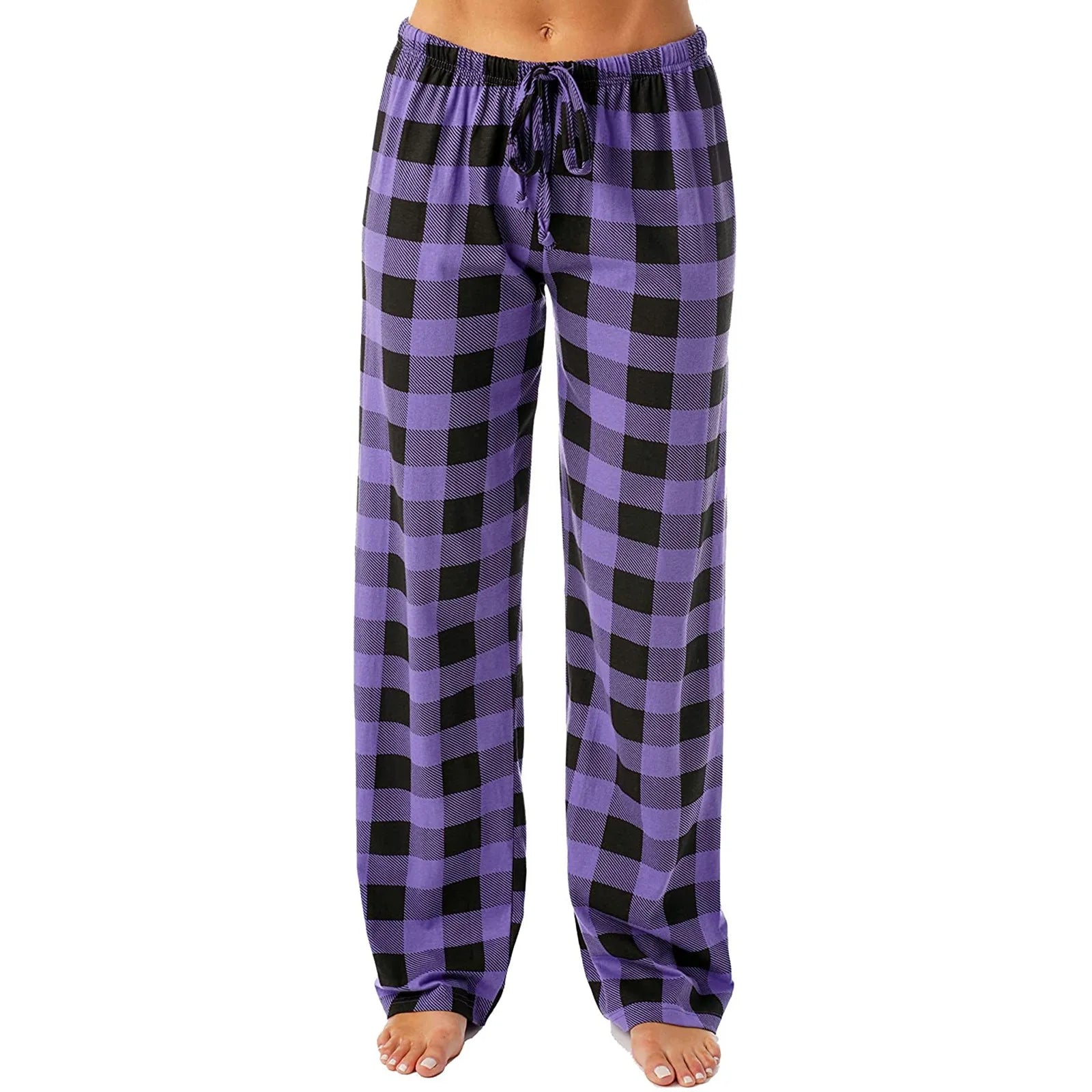 Pantalon de pyjama de Noël pour femme Pantalon à carreaux d'automne et d'hiver