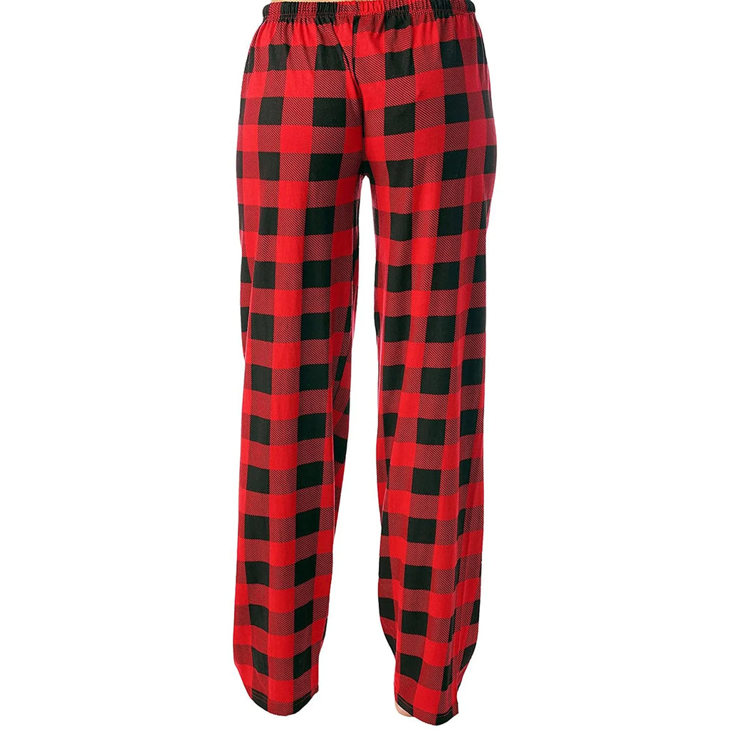 Pantalon de pyjama de Noël pour femme Pantalon à carreaux d'automne et d'hiver