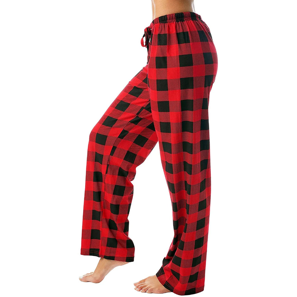 Pantalon de pyjama de Noël pour femme Pantalon à carreaux d'automne et d'hiver