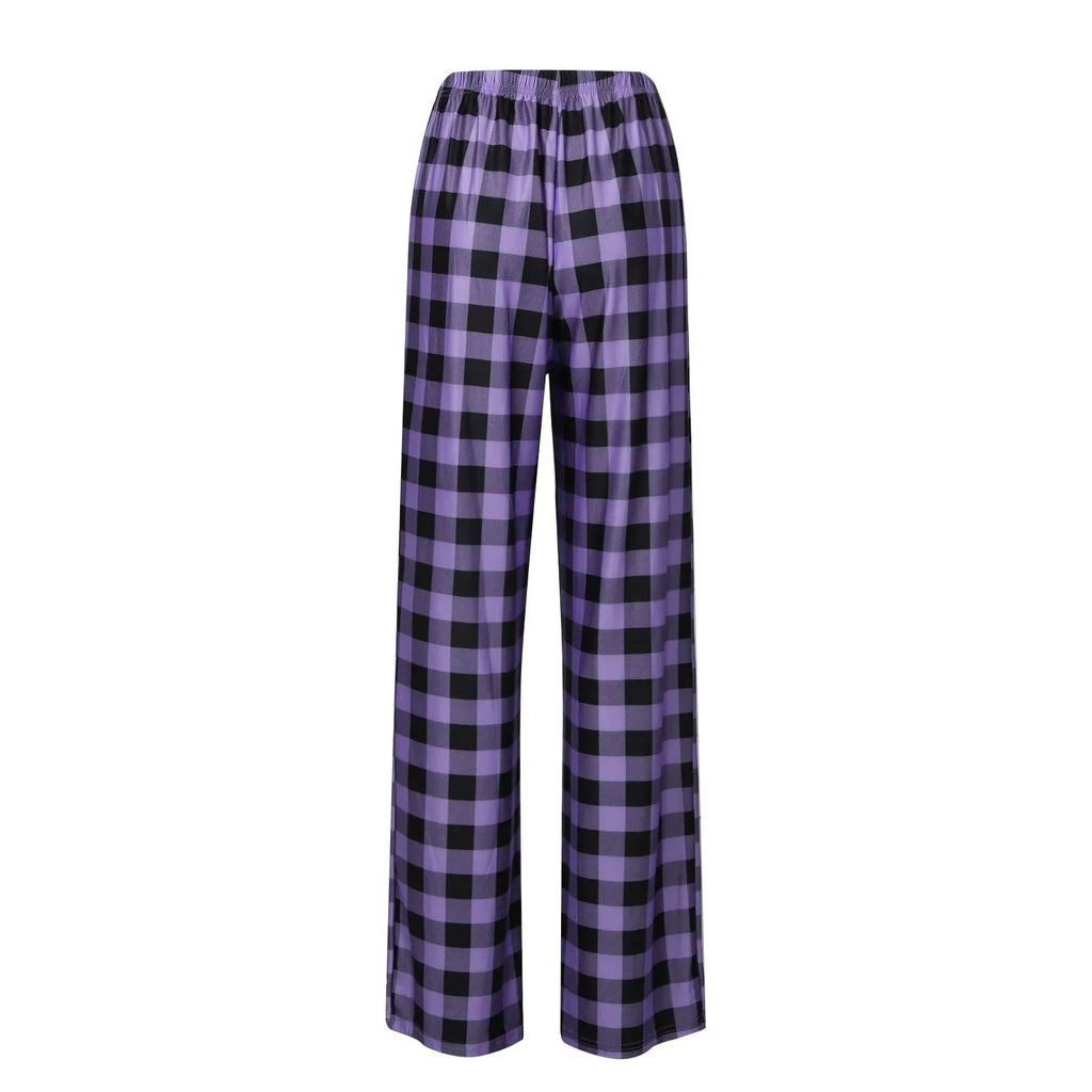 Pantalon de pyjama de Noël pour femme Pantalon à carreaux d'automne et d'hiver