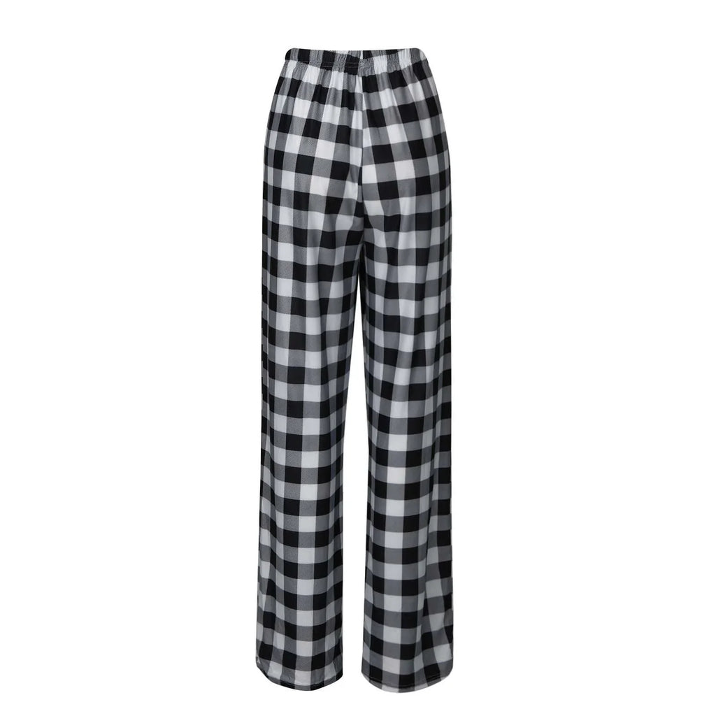 Pantalon de pyjama de Noël pour femme Pantalon à carreaux d'automne et d'hiver