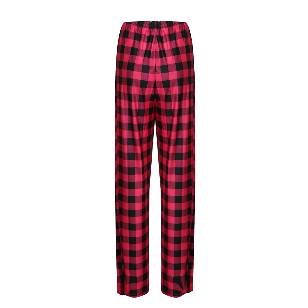 Pantalon de pyjama de Noël pour femme Pantalon à carreaux d'automne et d'hiver