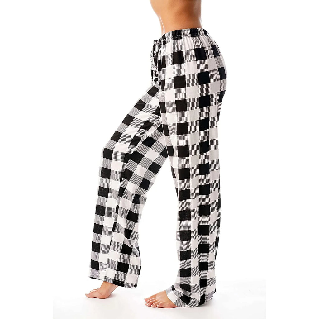Pantalon de pyjama de Noël pour femme Pantalon à carreaux d'automne et d'hiver