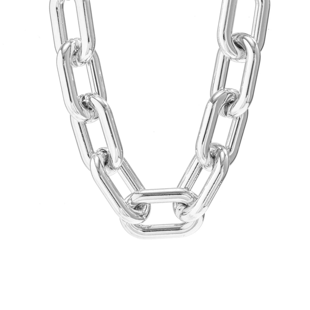 Collier Argent Massif Chaîne Croisée Exagérée