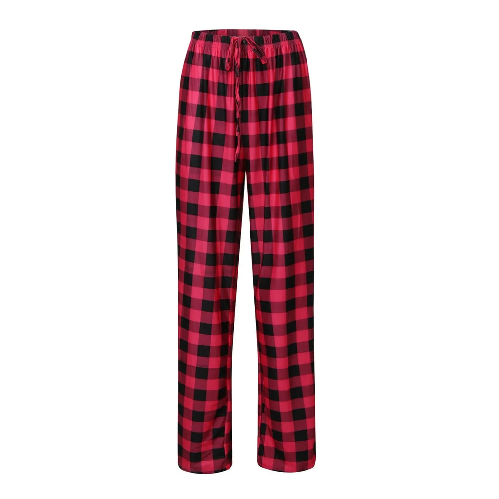 Pantalon de pyjama de Noël pour femme Pantalon à carreaux d'automne et d'hiver