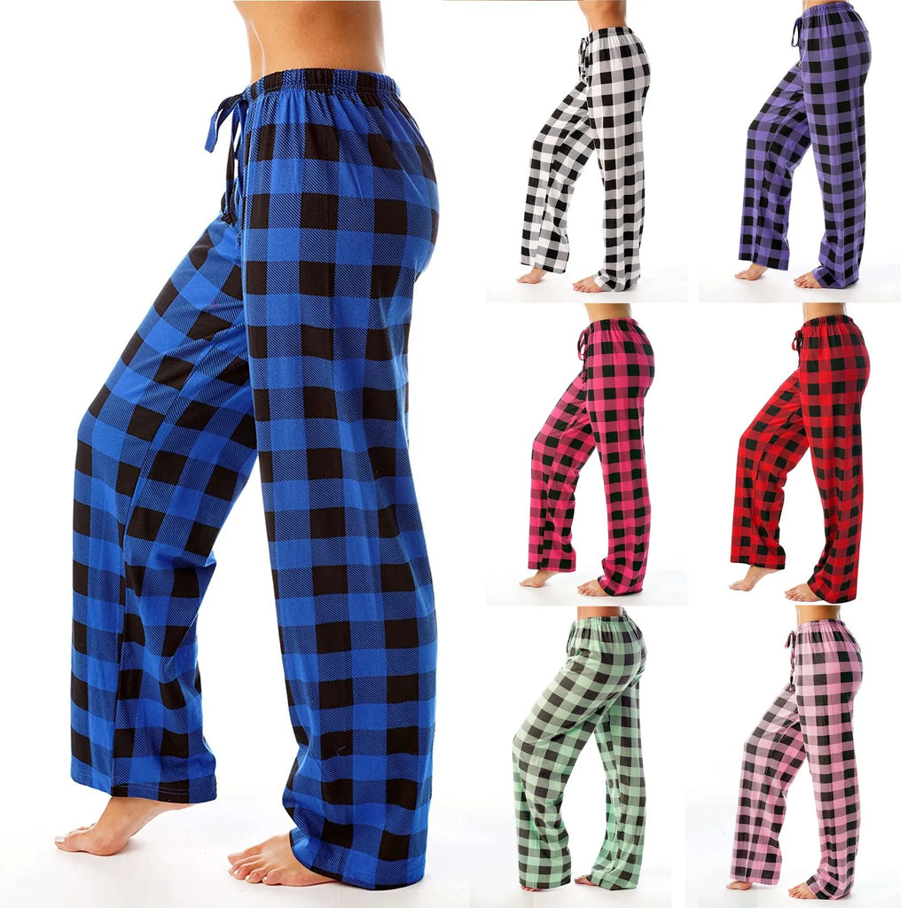 Pantalon de pyjama de Noël pour femme Pantalon à carreaux d'automne et d'hiver