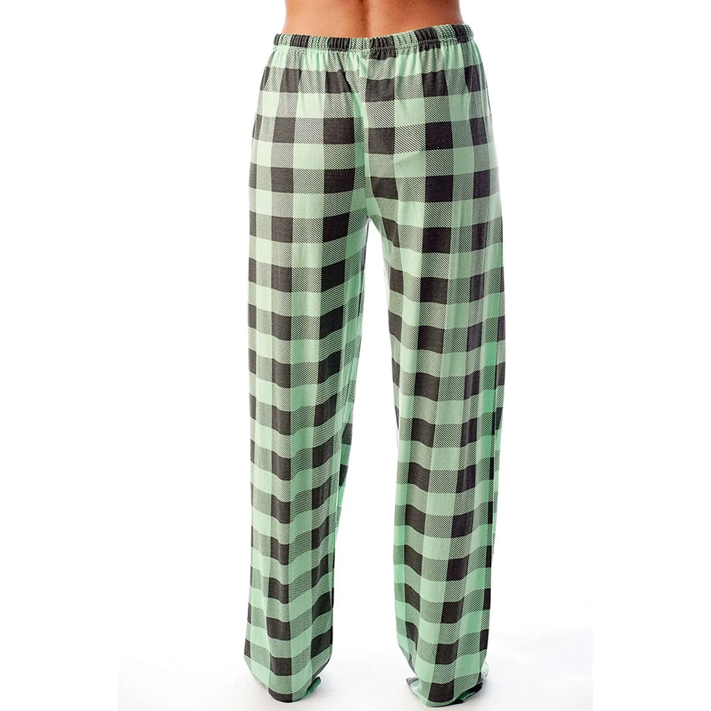 Pantalon de pyjama de Noël pour femme Pantalon à carreaux d'automne et d'hiver