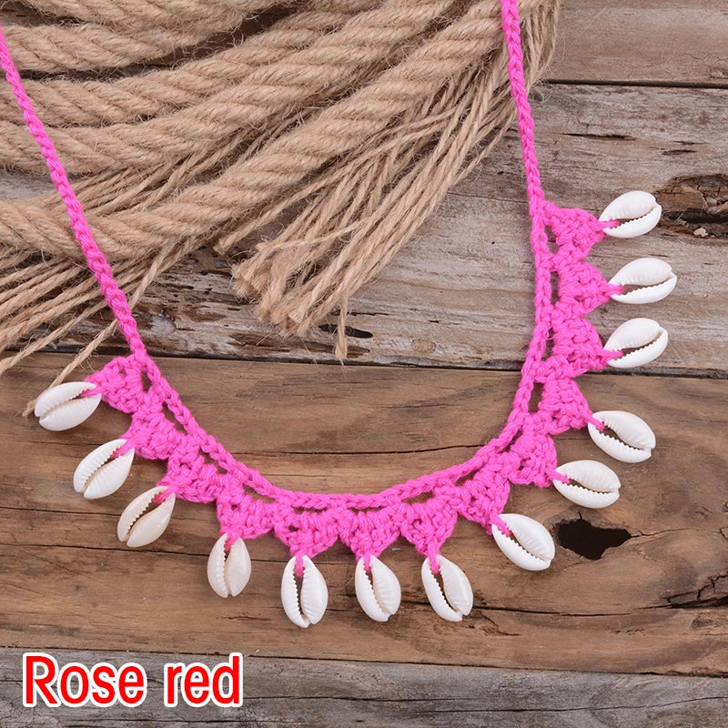 Collier ras du cou coquillage, coquillages cauris naturels, corde ras du cou