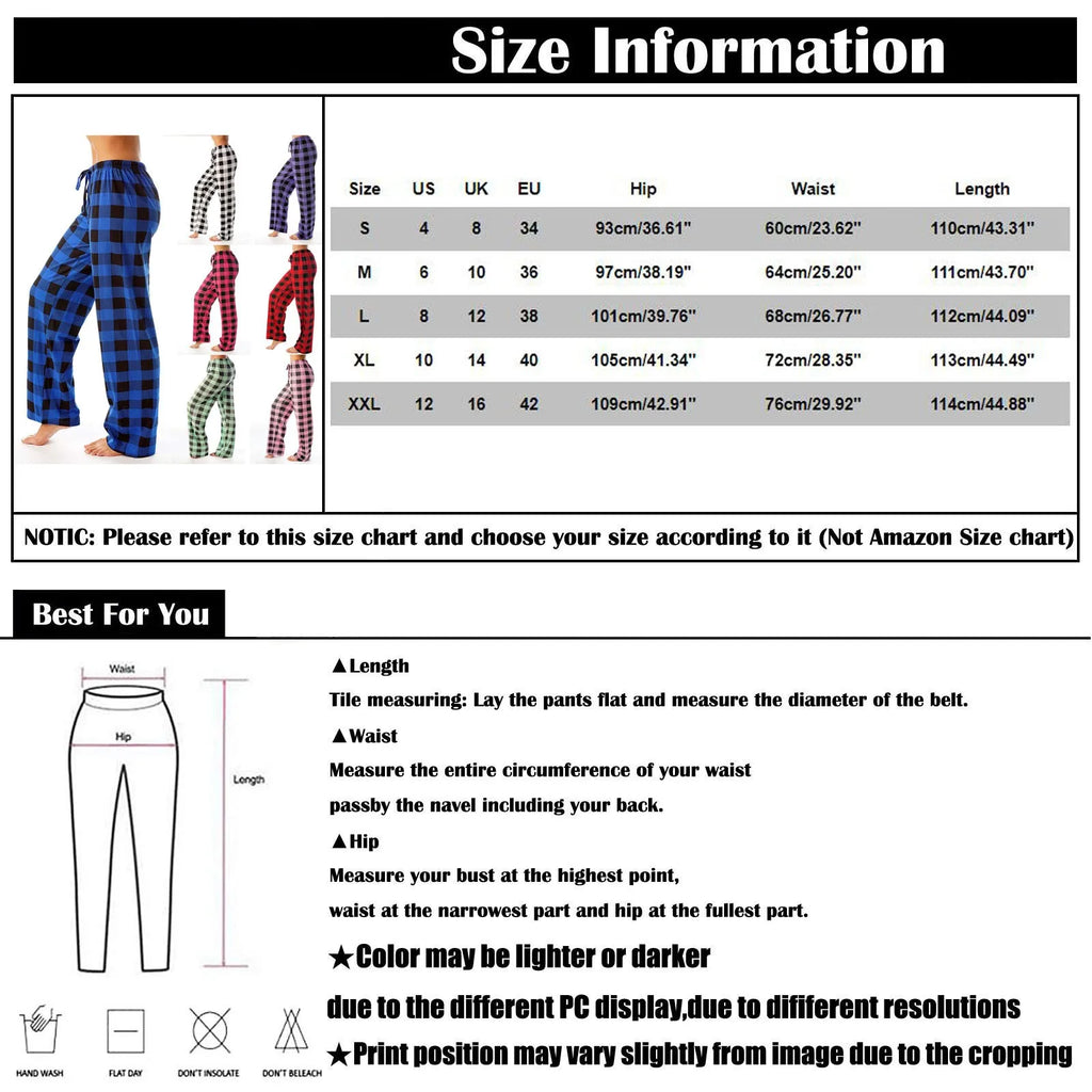 Pantalon de pyjama de Noël pour femme Pantalon à carreaux d'automne et d'hiver