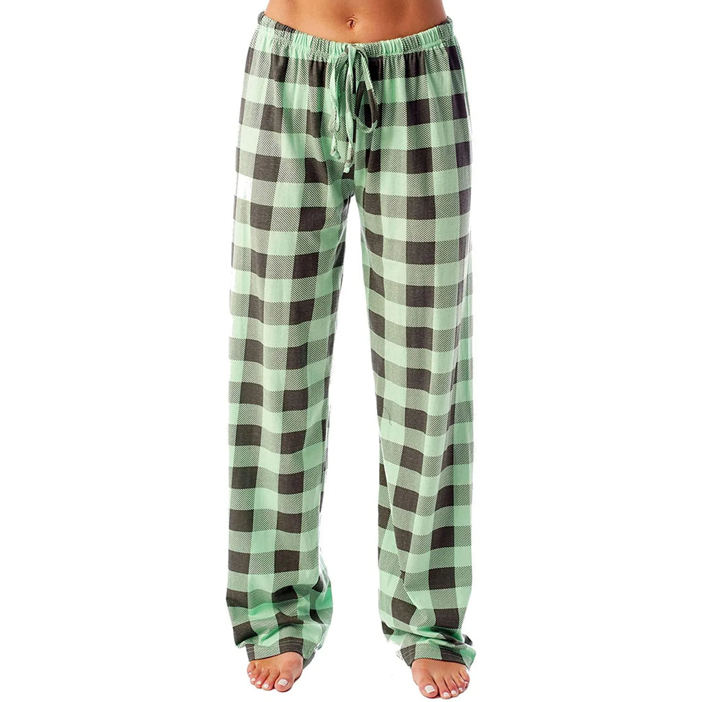 Pantalon de pyjama de Noël pour femme Pantalon à carreaux d'automne et d'hiver