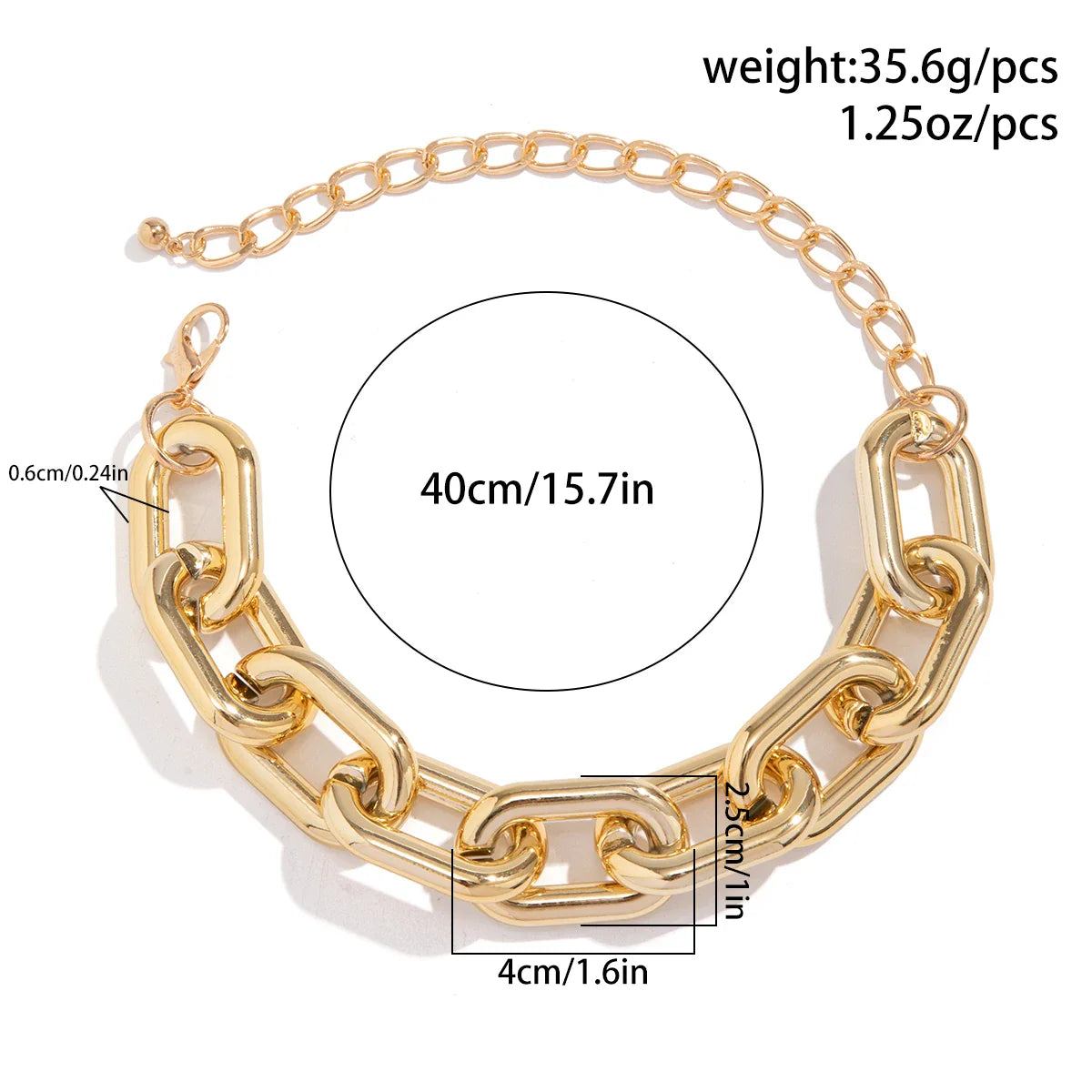 Collier Argent Massif Chaîne Croisée Exagérée