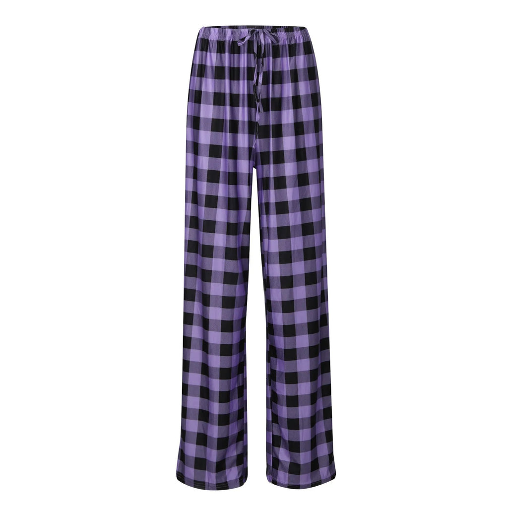 Pantalon de pyjama de Noël pour femme Pantalon à carreaux d'automne et d'hiver