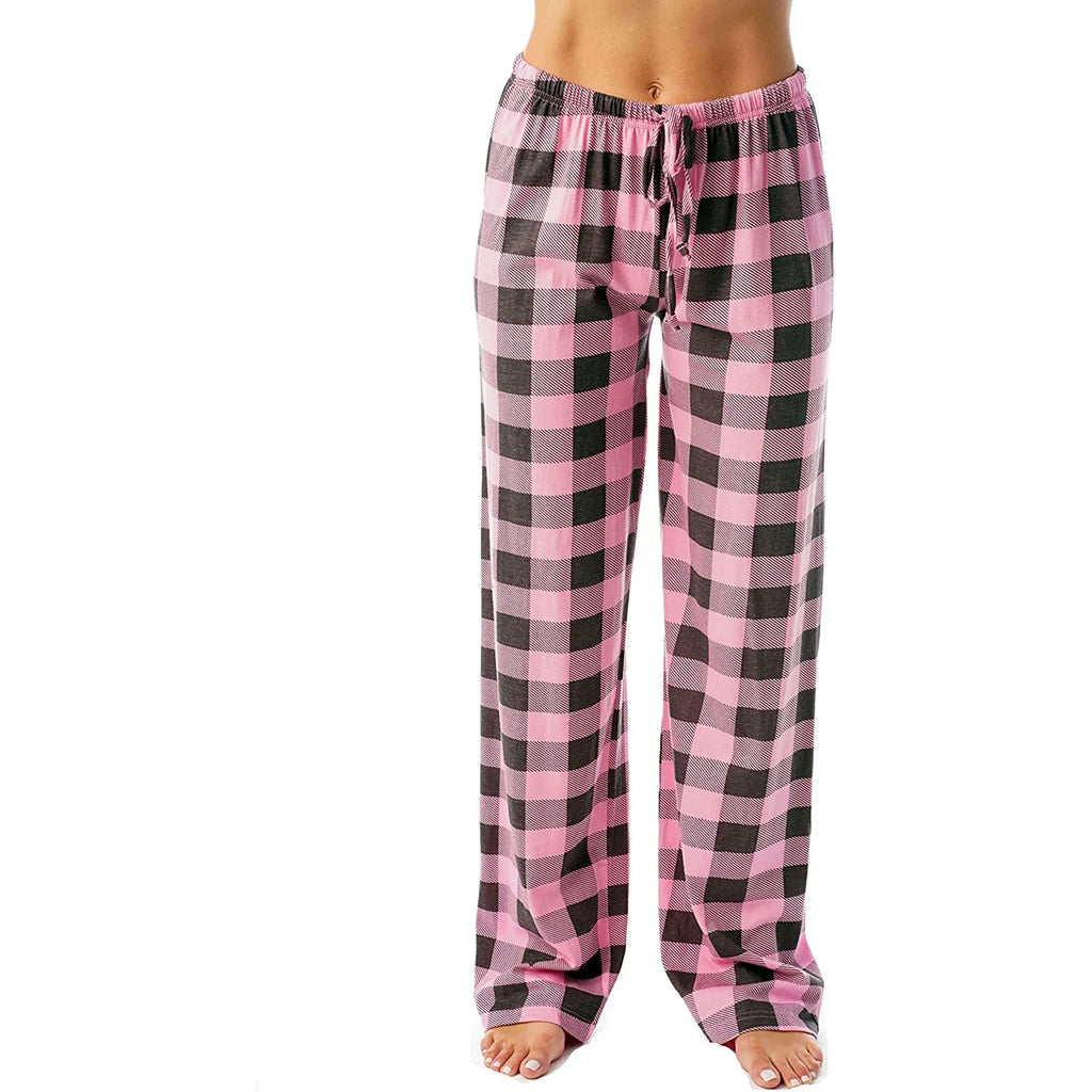 Pantalon de pyjama de Noël pour femme Pantalon à carreaux d'automne et d'hiver