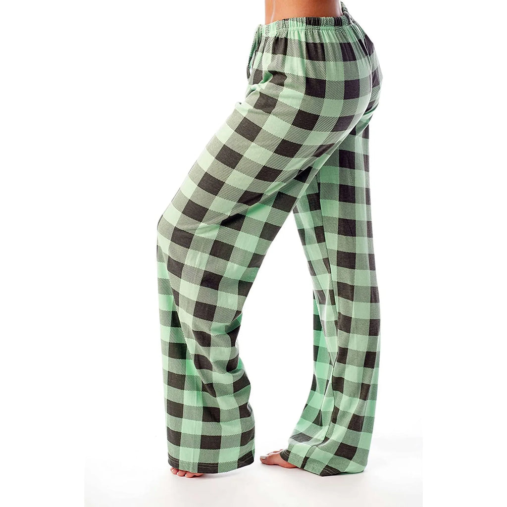 Pantalon de pyjama de Noël pour femme Pantalon à carreaux d'automne et d'hiver