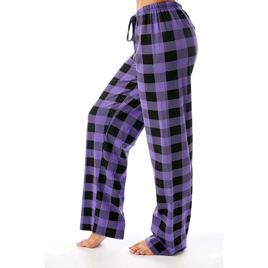 Pantalon de pyjama de Noël pour femme Pantalon à carreaux d'automne et d'hiver