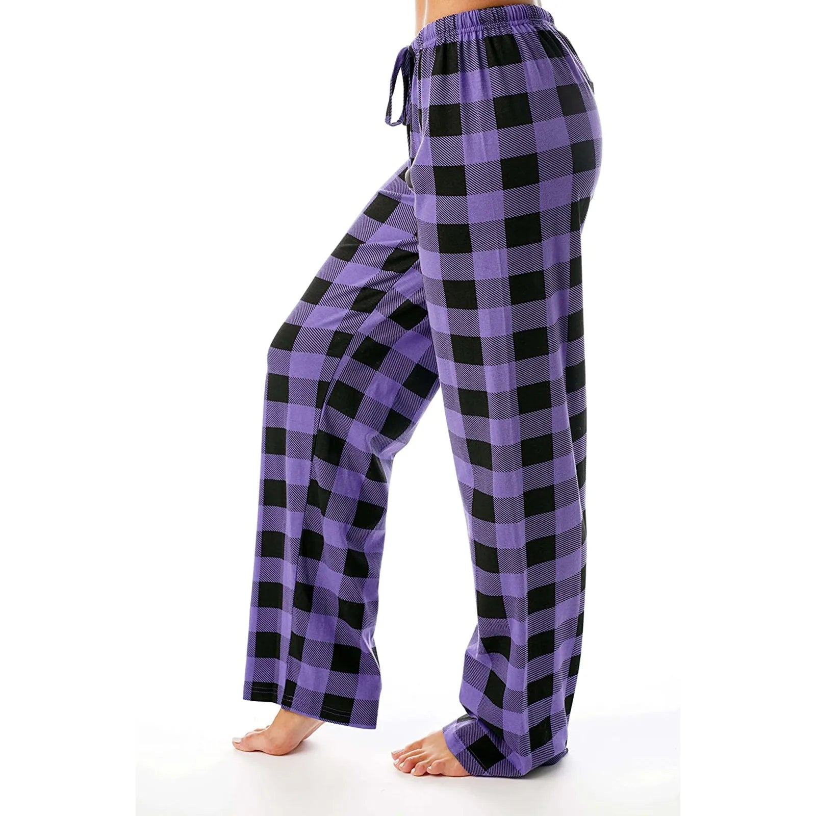 Pantalon de pyjama de Noël pour femme Pantalon à carreaux d'automne et d'hiver