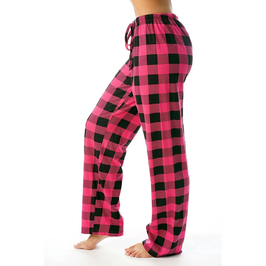 Pantalon de pyjama de Noël pour femme Pantalon à carreaux d'automne et d'hiver