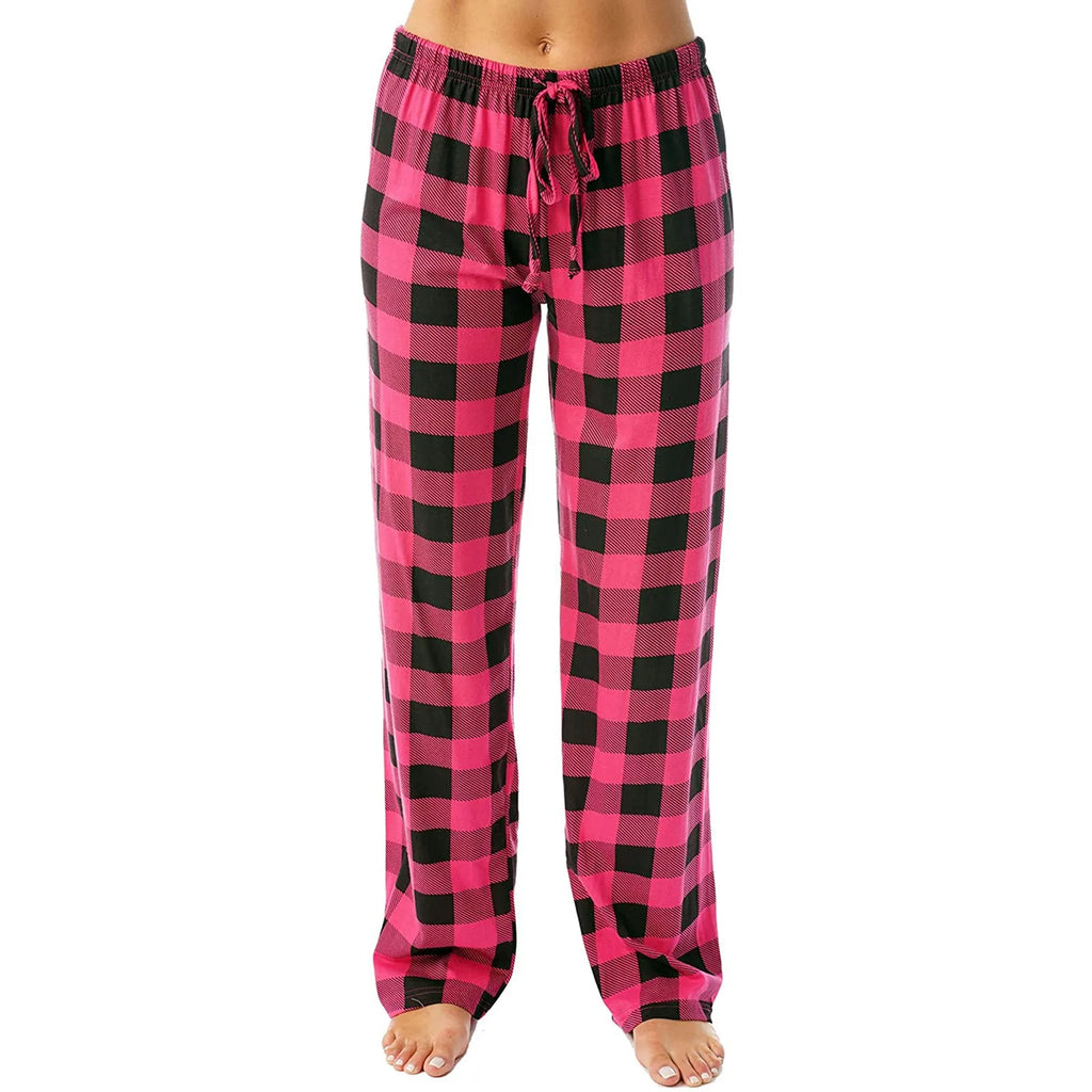 Pantalon de pyjama de Noël pour femme Pantalon à carreaux d'automne et d'hiver