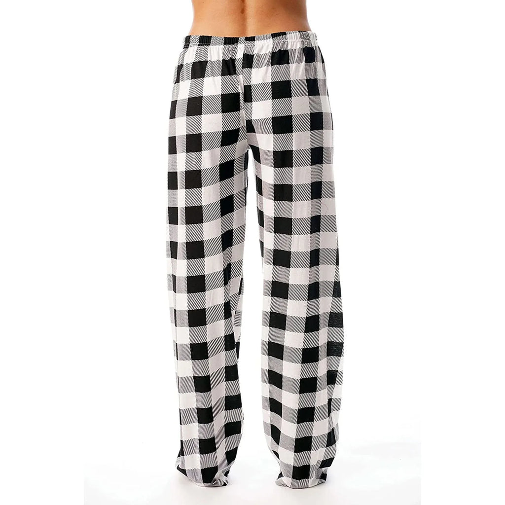 Pantalon de pyjama de Noël pour femme Pantalon à carreaux d'automne et d'hiver