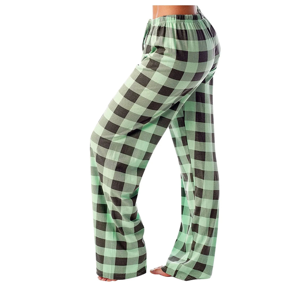 Pantalon de pyjama de Noël pour femme Pantalon à carreaux d'automne et d'hiver