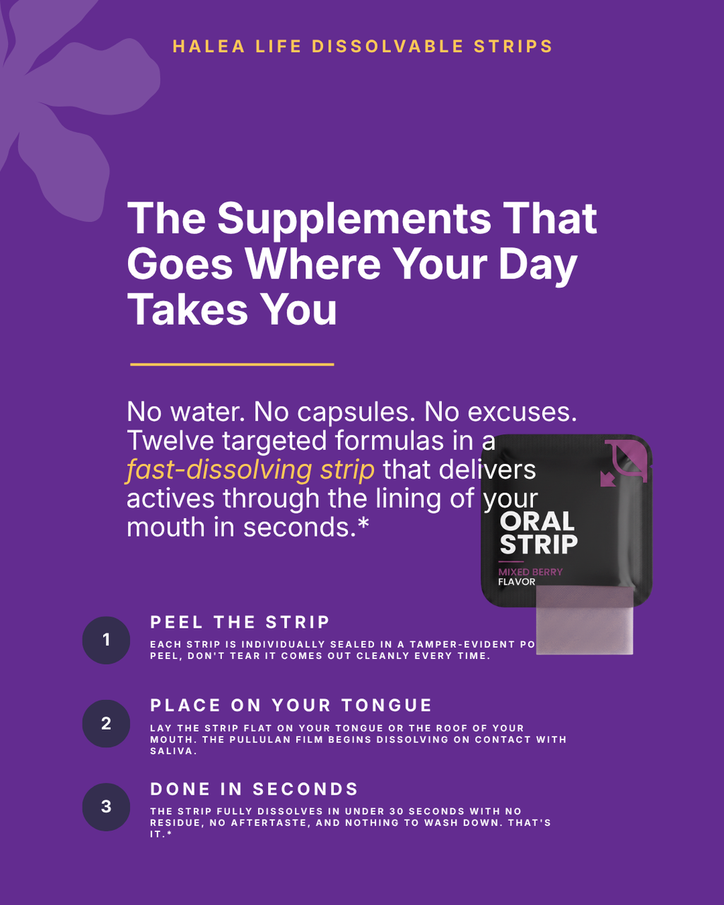 Bone Support Strips - Vitamin D3 2000 IU + K2 120 mcg