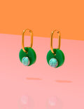 Boucles d'oreilles créoles ovales médaillon Déco Glam