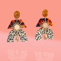 Fiona Glam Mixed Media Earrings Tiger Eye