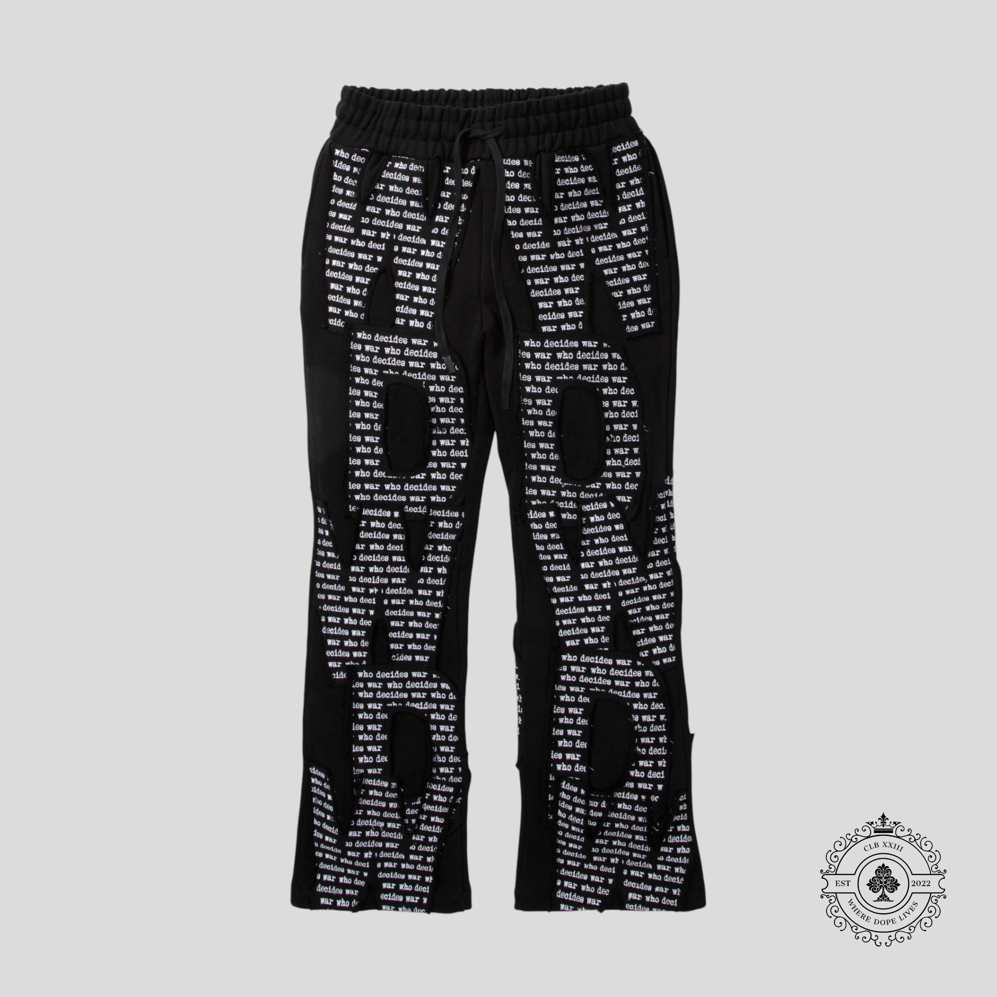 Who Decides War WDW Overlay Sweatpants in Black