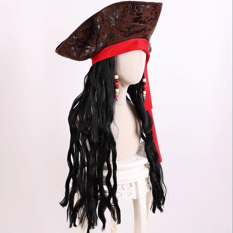 Perruque-chapeau de Capitaine Jack Sparrow pour Halloween