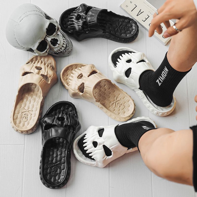 Pantoufles tête de mort Halloween