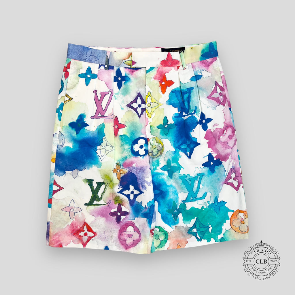 LOUIS VUITTON WATERCOLOR SKATER SHORTS