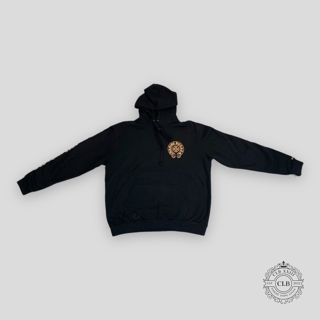 CHROME HEARTS HORSESHOE HOODIE - BLACK/GOLD