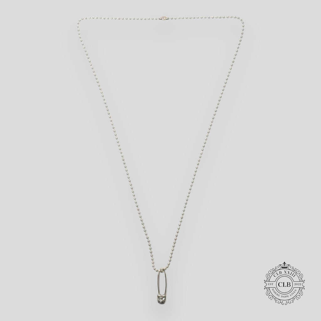CHROME HEARTS DIAMOND EMBELLISHED PAPER CLIP PENDANT