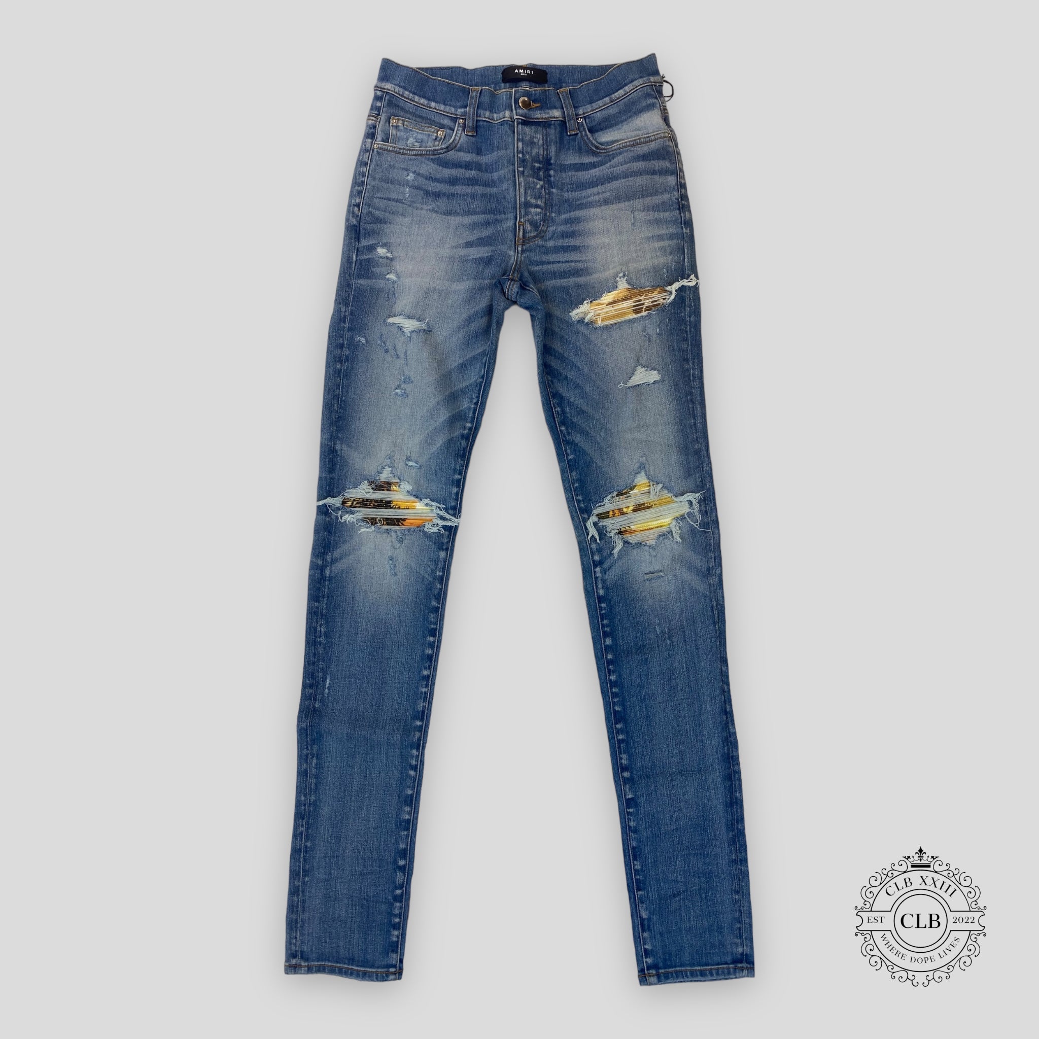Amiri MX1 Aloha Jeans in 70's Indigo
