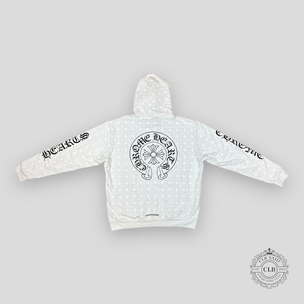 Chrome Hearts Cross Monogram Hoodie in White