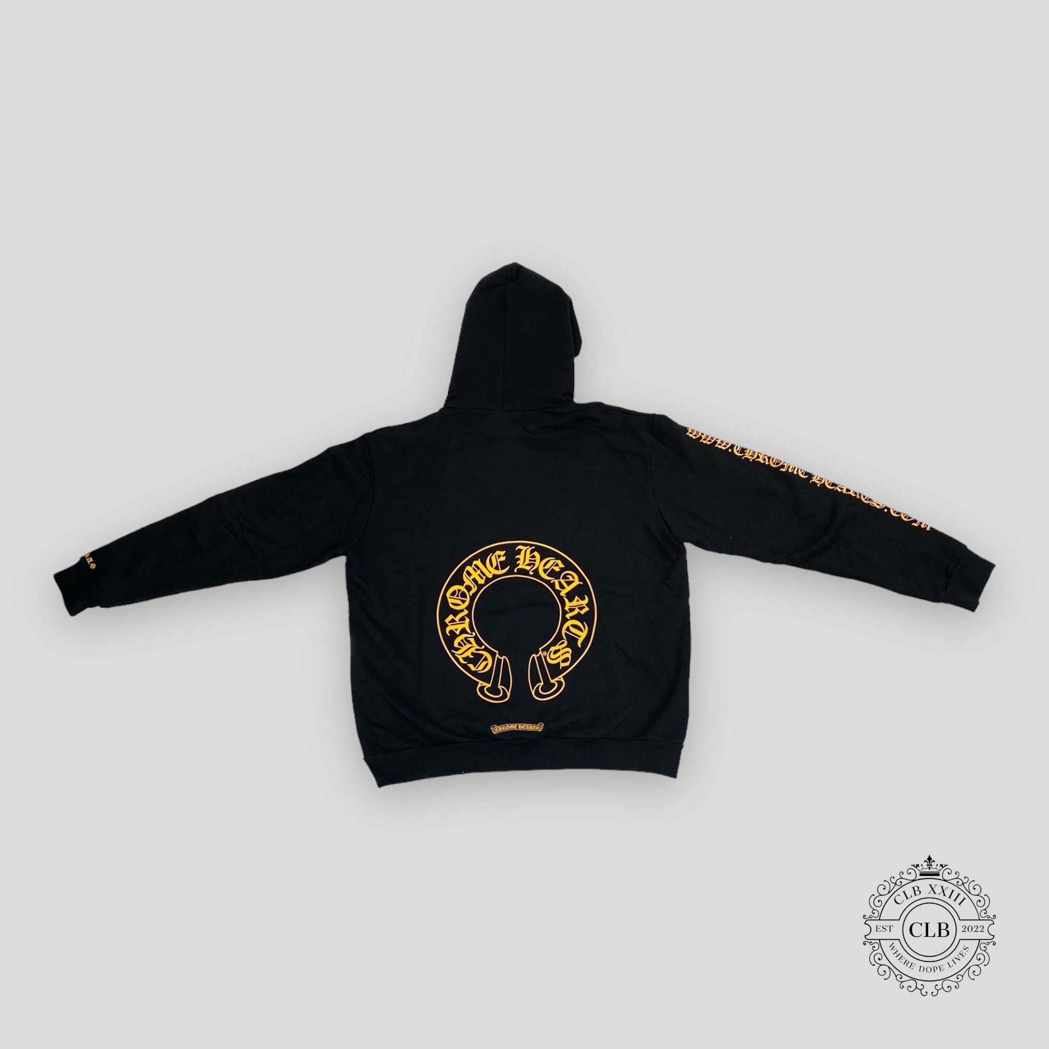 CHROME HEARTS HORSESHOE HOODIE - BLACK/GOLD