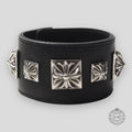 CHROME HEARTS WIDE LEATHER BRACELET - BLACK