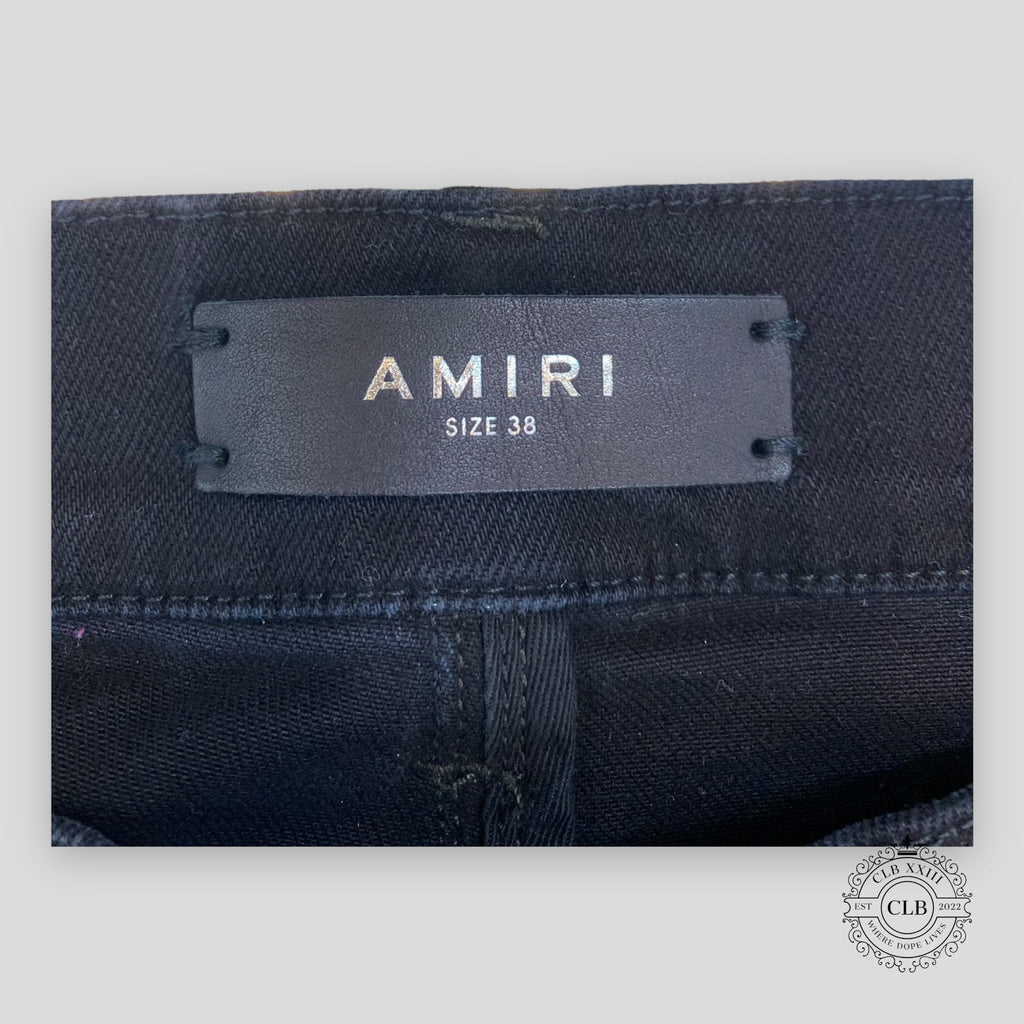 AMIRI X WES LANG REAPER LOGO JEANS - AGED BLACK